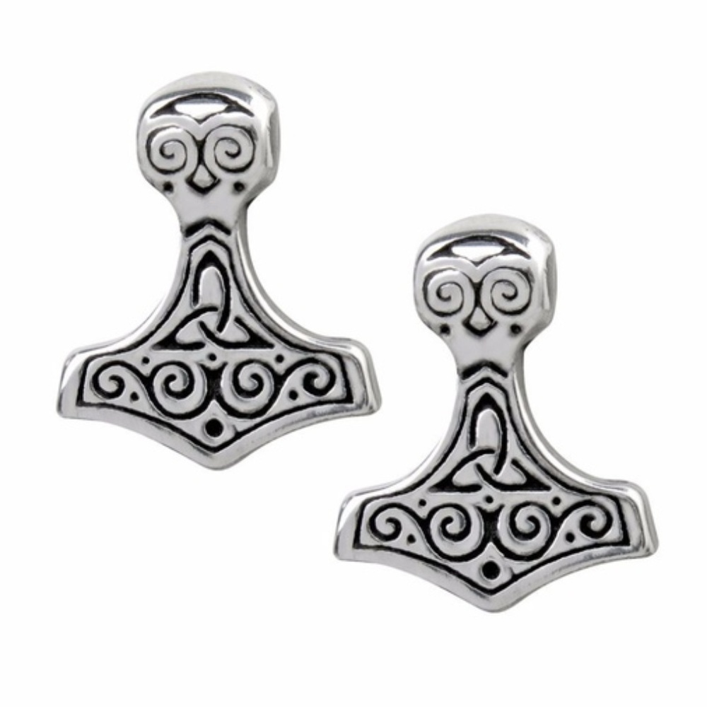 Thor’s Hammer Stud Earrings Alchemy Gothic Viking Norse Thor Made in the UK